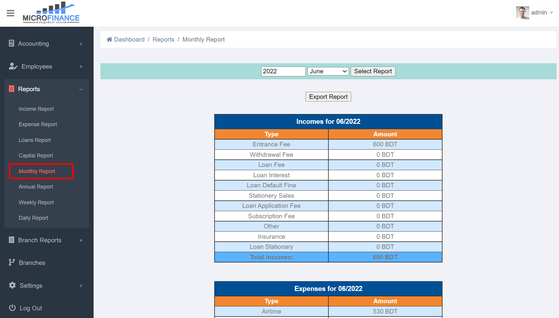 Monthly Report